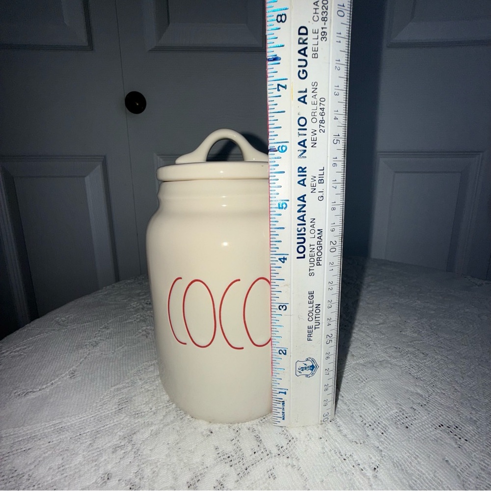 Rae Dunn COCOA Canister jar‎ Cream with red lettering. Like new - Picture 3 of 12